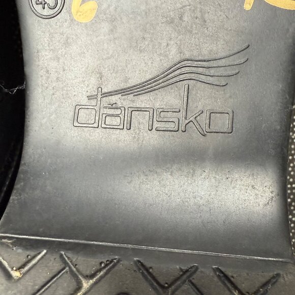 Dansko Mens Black Leather Clogs Size 45 With Spenco Insoles - Picture 6 of 10